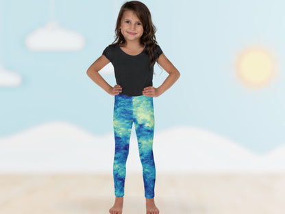 Tie Dye Water Blue Turbulence Toddler Leggings