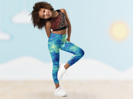Tie Dye Water Blue Turbulence Toddler Leggings