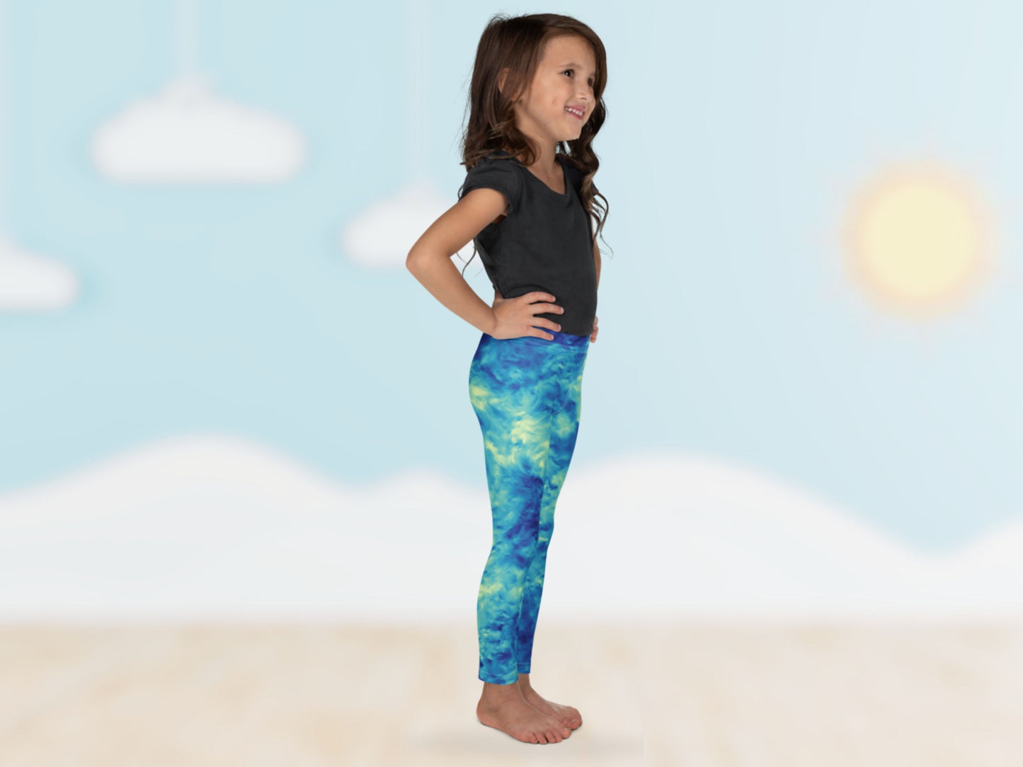 Tie Dye Water Blue Turbulence Toddler Leggings