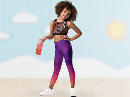 Gradient Magma Turbulence Kids Leggings