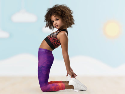Gradient Magma Turbulence Kids Leggings