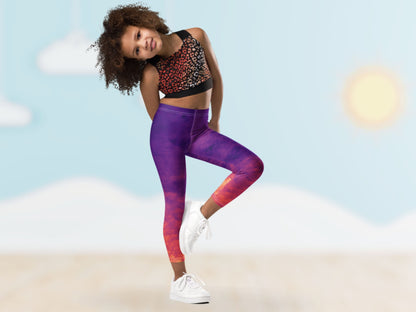 Gradient Magma Turbulence Kids Leggings