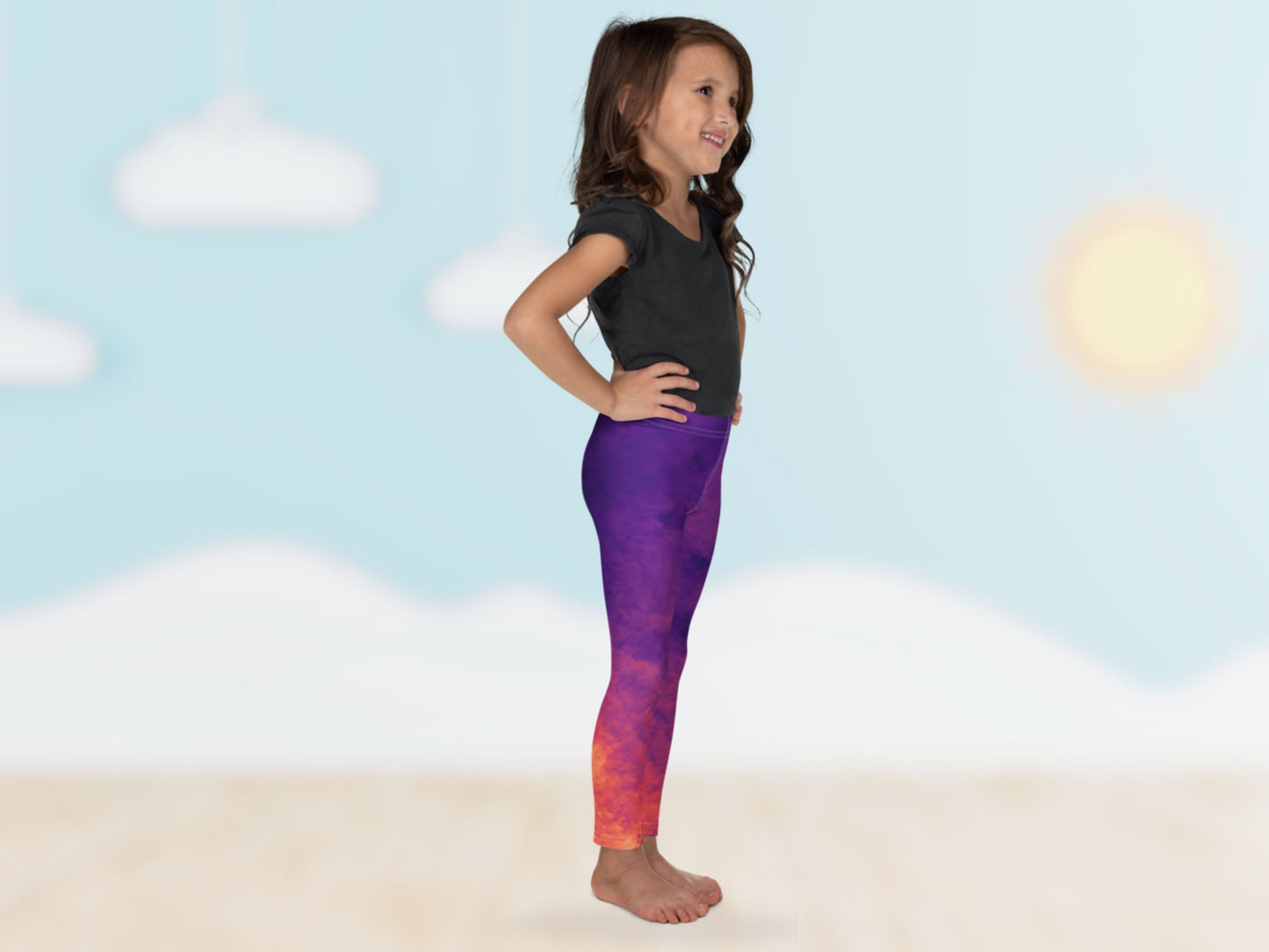 Gradient Magma Turbulence Kids Leggings