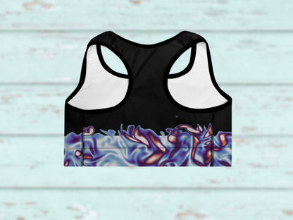 Padded Turbulence Science Sports Bra – Moisture-Wicking, Supportive, Bold Activewear for Summer Workouts or Beach Vibes