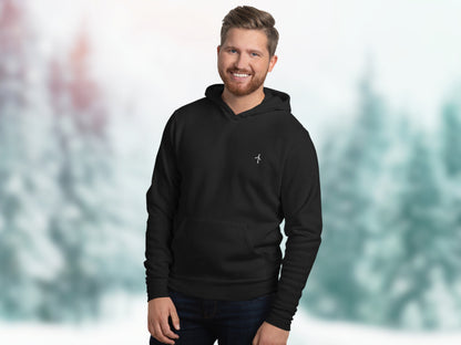 Wind Energy Embroidery Unisex Hoodie, Hooded Cotton Sweatshirt with Embroidered Wind Turbine, Renewables Supporters Pullover, Fleece Hoodie