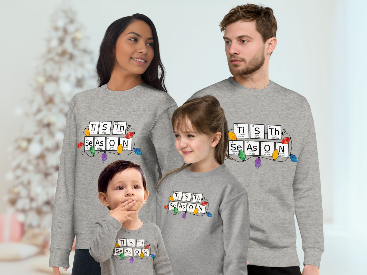 Periodic Table Family Matching Grey Holiday Sweatshirt