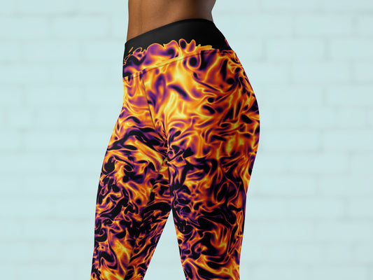 Vorticity Fire Turbulence High Waisted Leggings