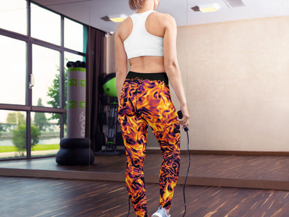 Vorticity Fire Turbulence High Waisted Leggings