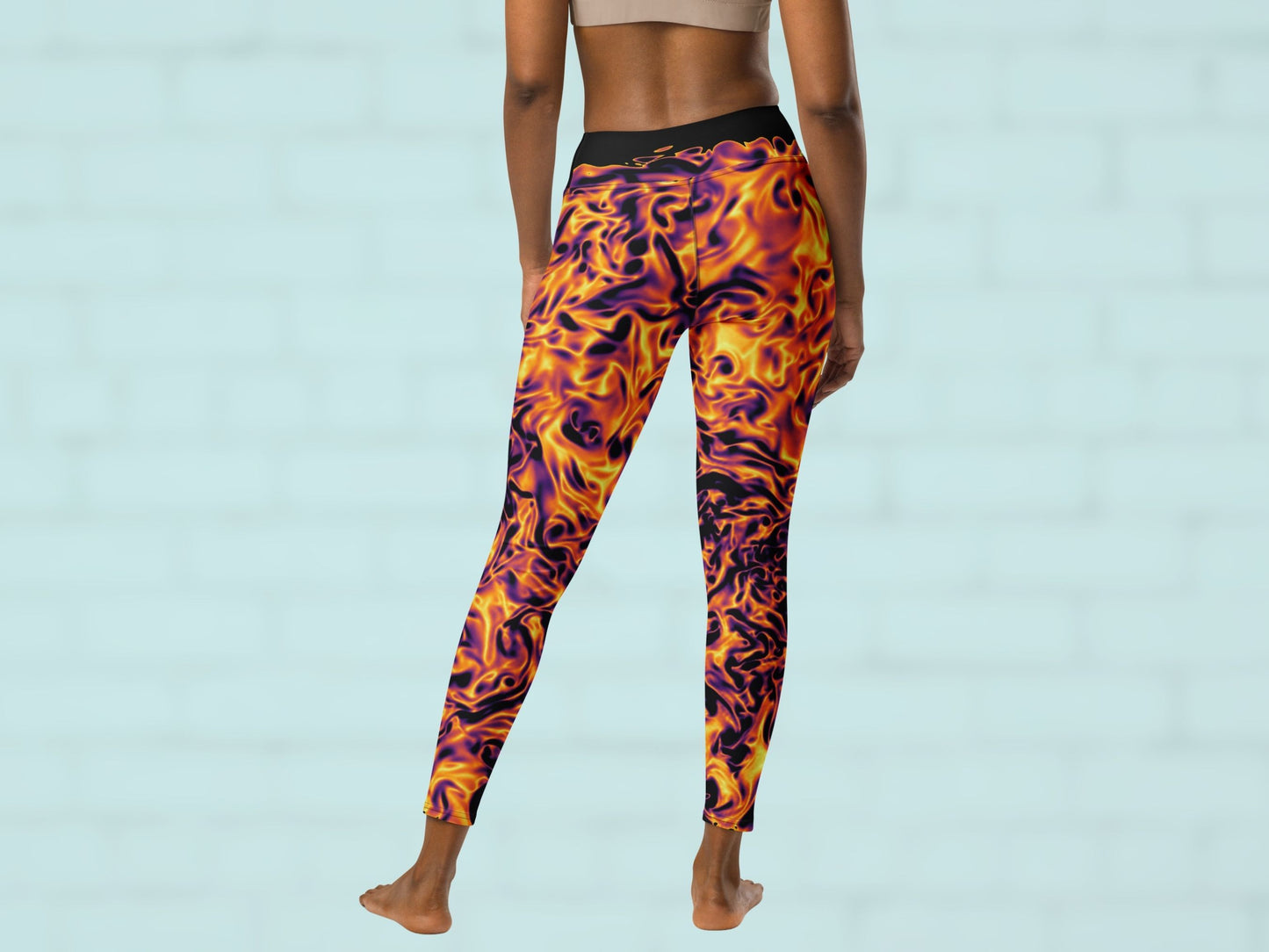 Vorticity Fire Turbulence High Waisted Leggings