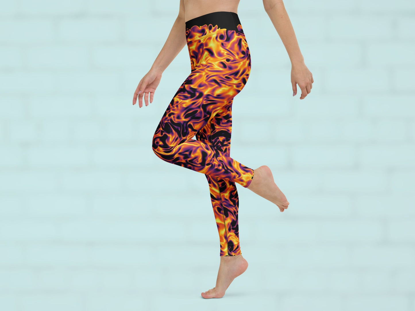 Vorticity Fire Turbulence High Waisted Leggings