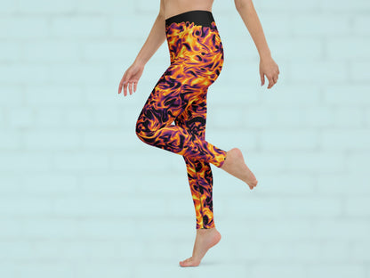 Vorticity Fire Turbulence High Waisted Leggings