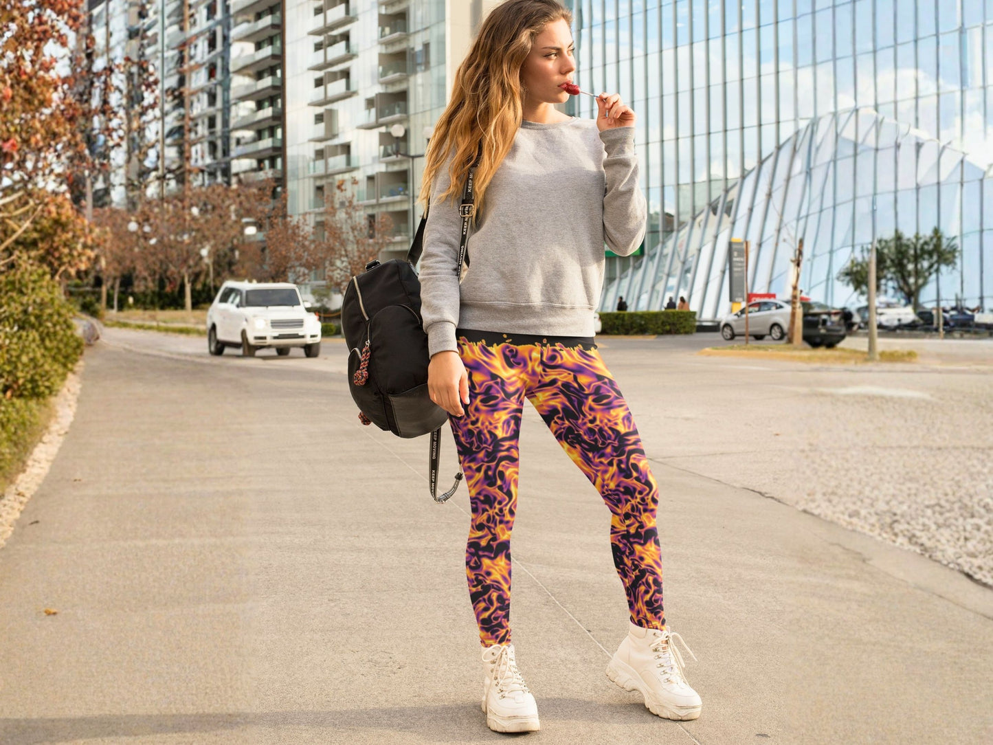 Vorticity Fire Turbulence High Waisted Leggings