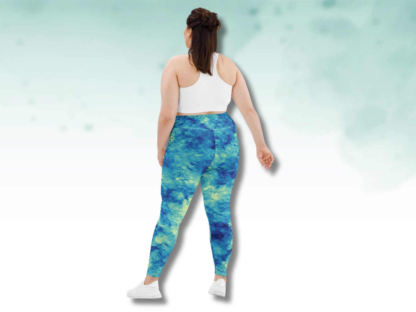 Stretchy High Waist Yoga Tie-Dye Turbulence Patterened Oversized Leggings