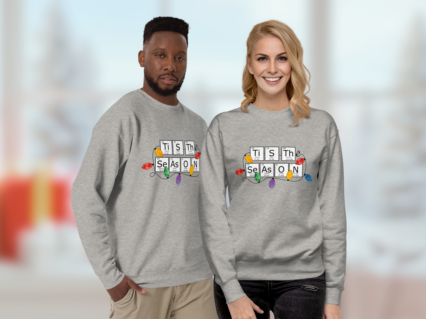 Periodic Table Family Matching Grey Holiday Sweatshirt