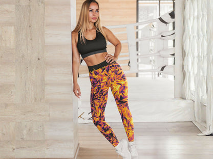 Vorticity Fire Turbulence High Waisted Leggings