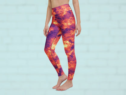 Tie Dye Magma Turbulence High Waisted Leggings