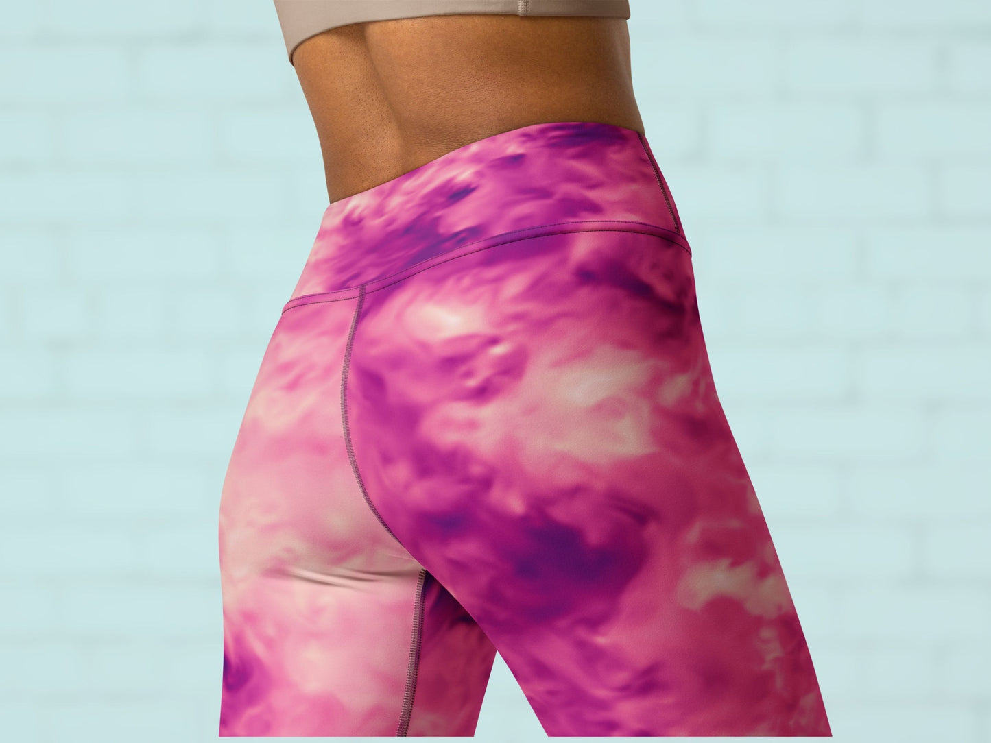 Tie Dye Rose Pink Turbulence High Waisted Leggings
