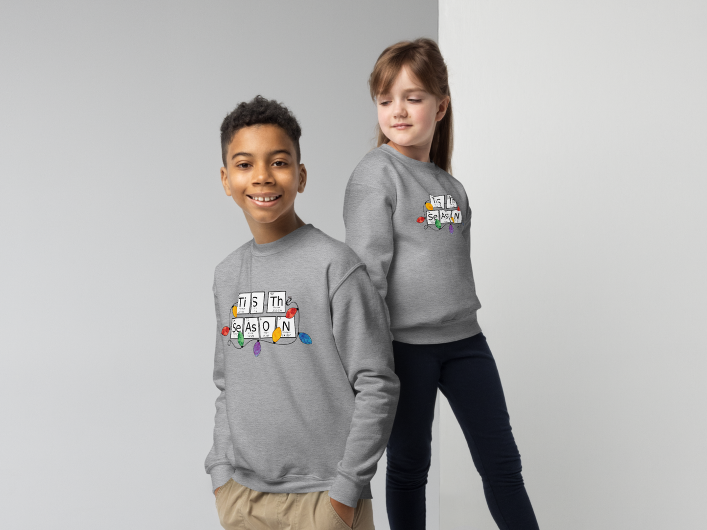 Periodic Table Family Matching Grey Holiday Sweatshirt