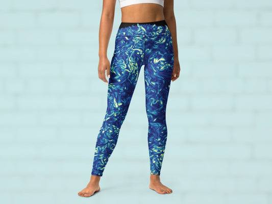 Vorticity Starry Night Turbulence High Waisted Leggings