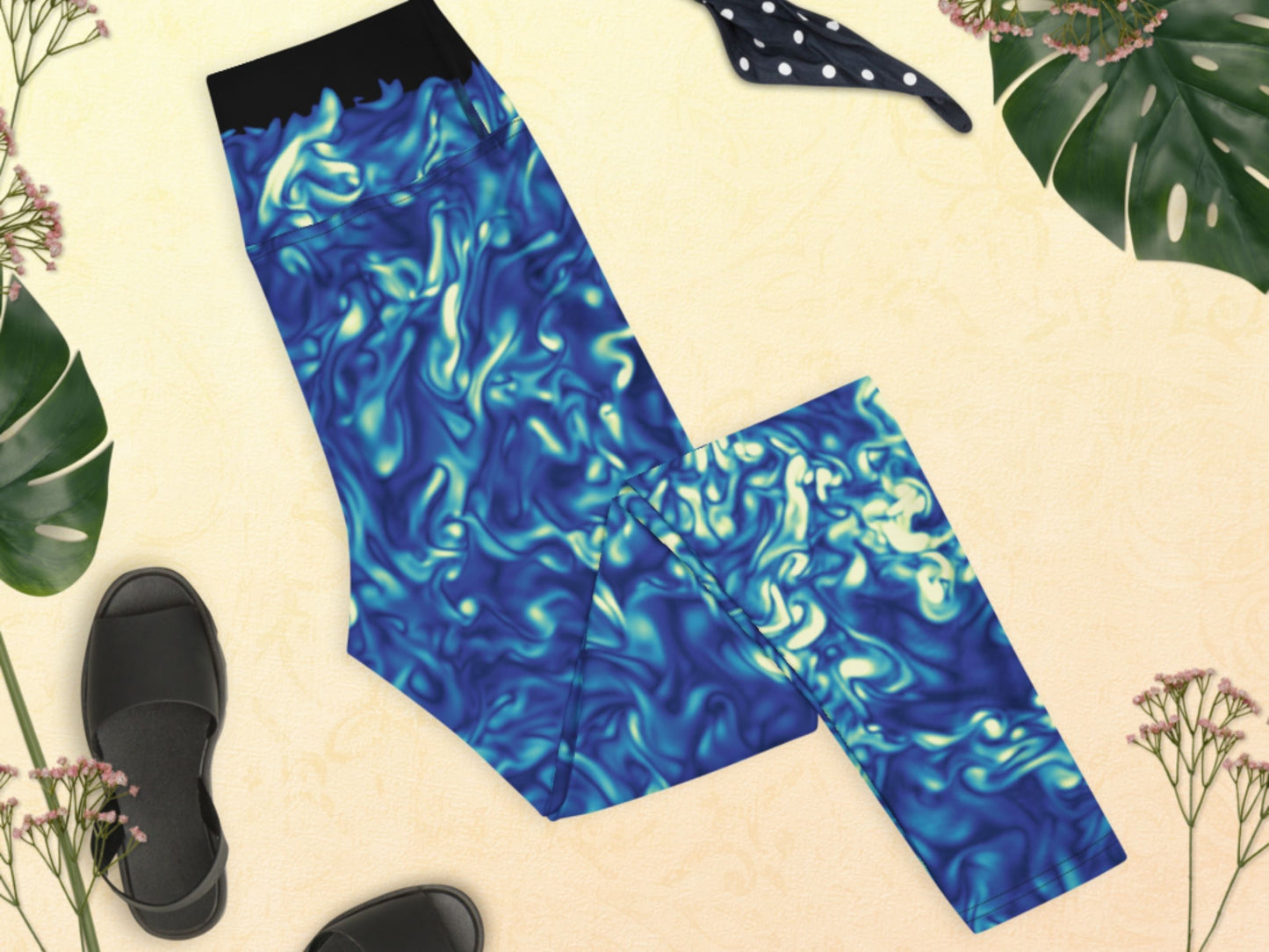 Vorticity Starry Night Turbulence High Waisted Leggings