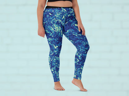 Vorticity Starry Night Turbulence High Waisted Leggings