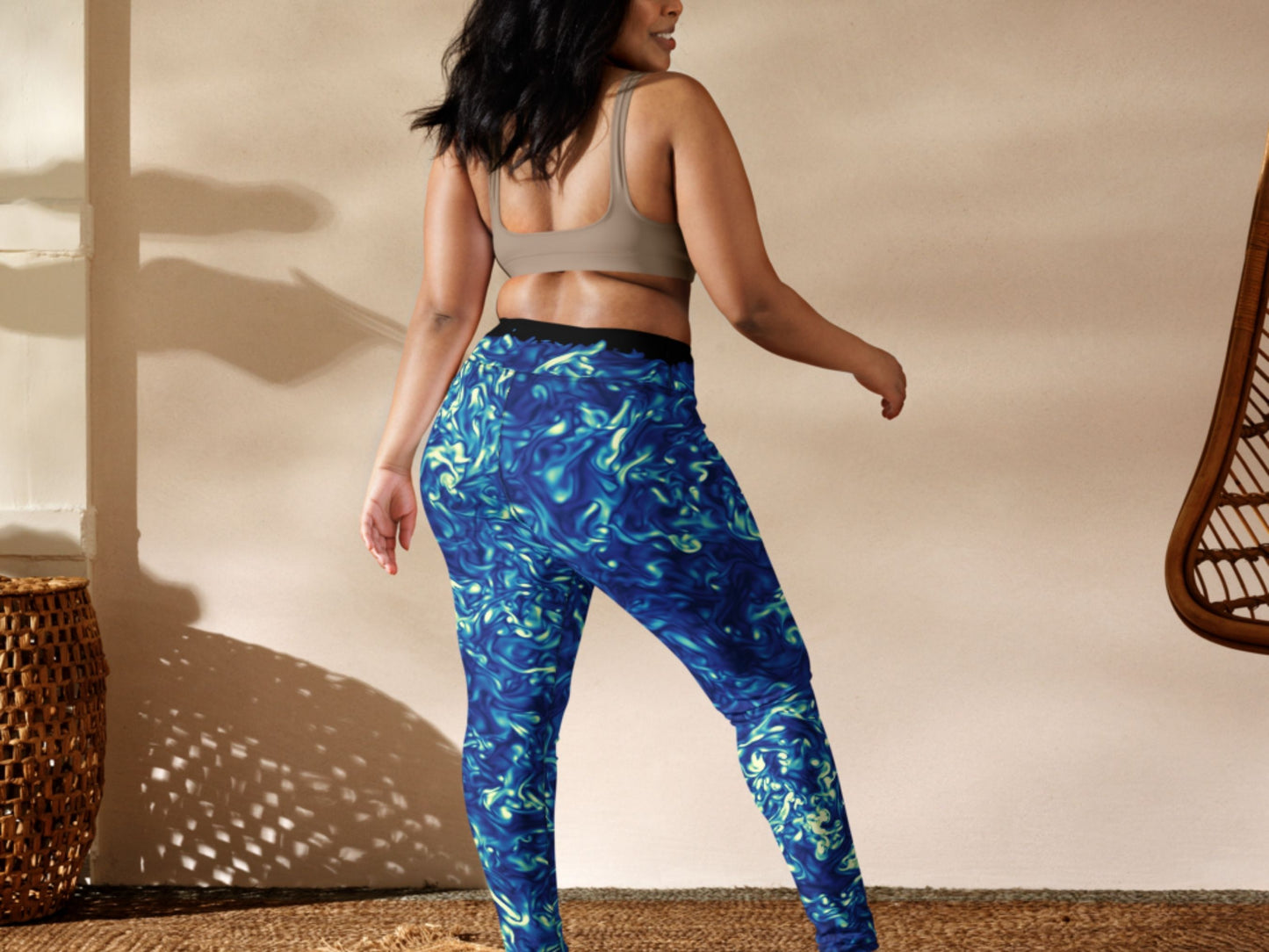 Vorticity Starry Night Turbulence High Waisted Leggings