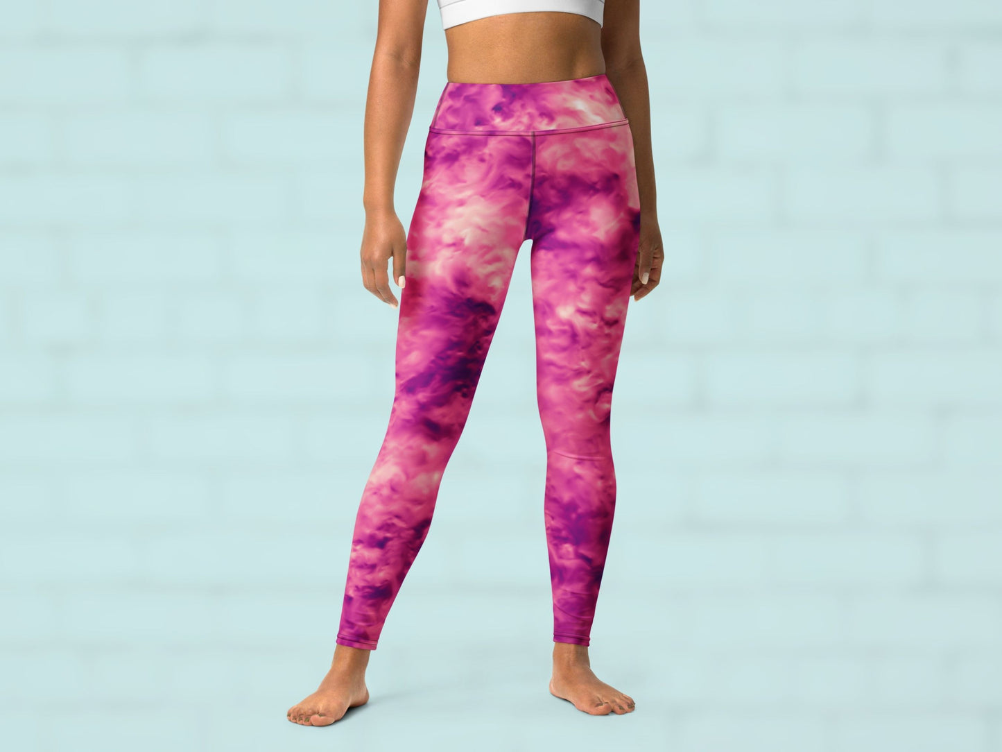 Tie Dye Rose Pink Turbulence High Waisted Leggings