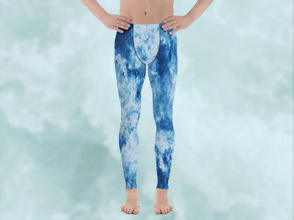 Tie Dye Light Blue Turbulence Men's Leggings
