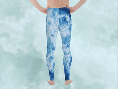 Tie Dye Light Blue Turbulence Men's Leggings