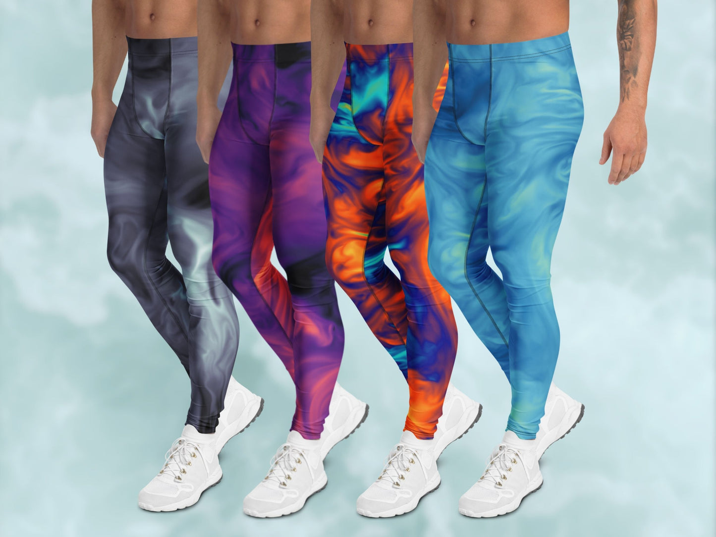 Marble Ice and Fire Turbulence Men's Leggings