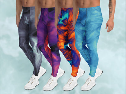 Marble Ice and Fire Turbulence Men's Leggings