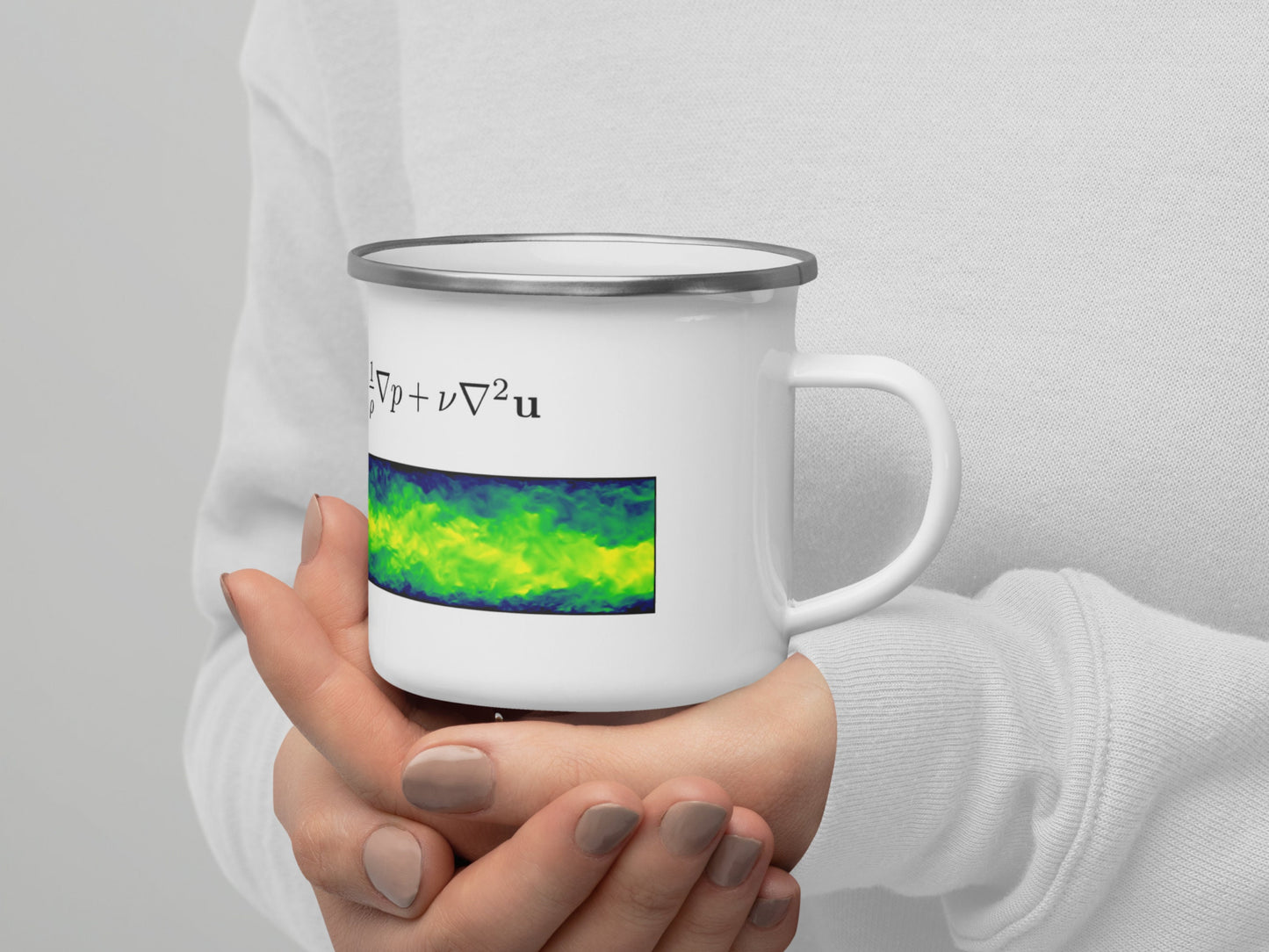 Navier-Stokes Enameled Mug,Flow Physics Fluid Mechanics Cup, Science Coffee/Tea Mug, Functional Gift for Engineer, Geeky Physicist Mug Gift