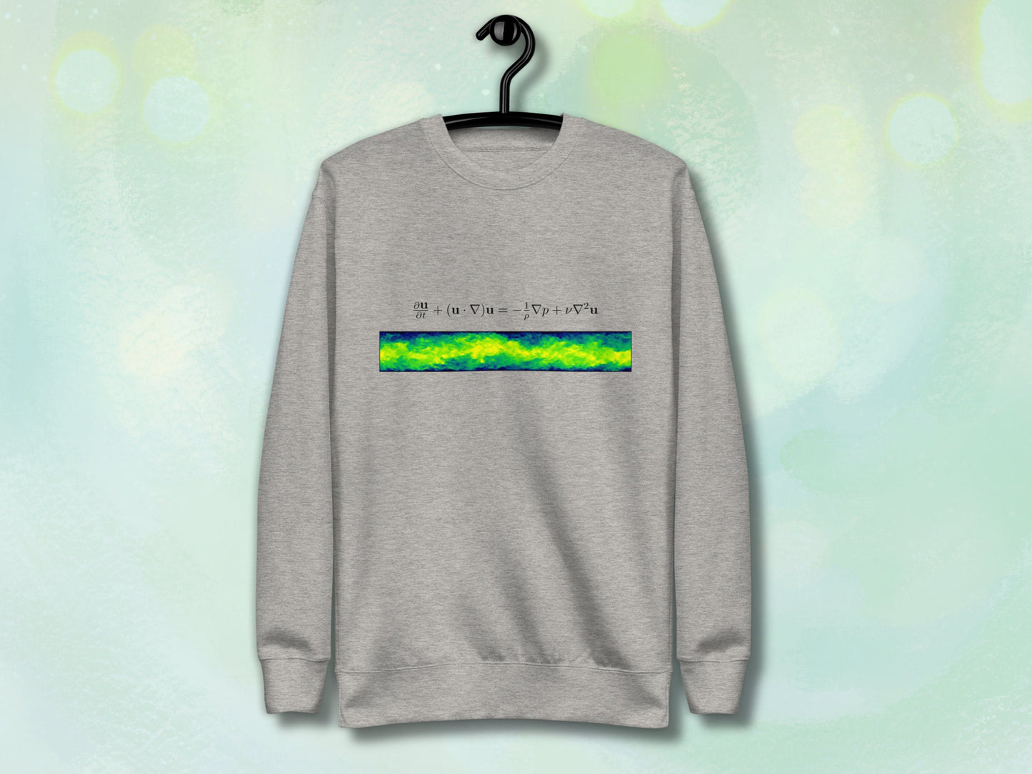 Navier-Stokes Unisex Sweatshirt, Geeky Pullover Jersey for Flow Physics Fluid Mechanics, Fleece Interior Cotton Sweater, Gift for Physicist