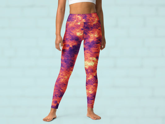 Tie Dye Magma Turbulence High Waisted Leggings