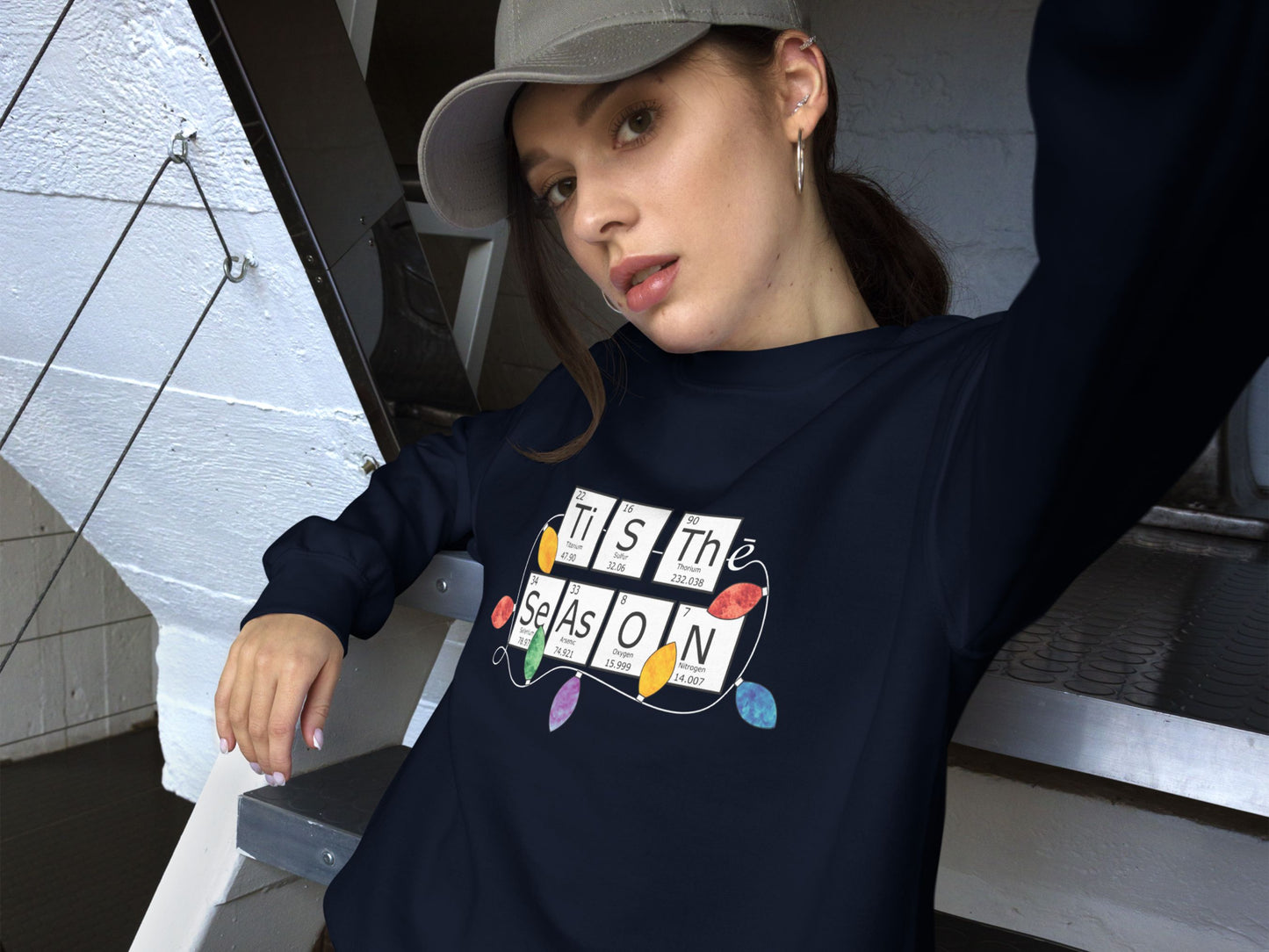 Periodic Table Family Matching Navy Holiday Sweatshirt