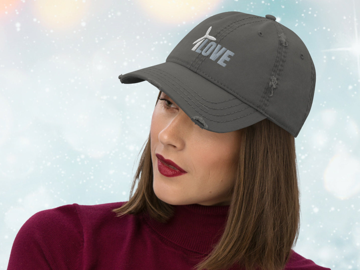 Love Wind Energy 3D Embroidered Baseball Dad Cap Hat