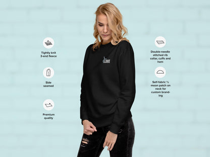 Unisex Wind Energy Embroidered Sweatshirt, Renewable Energy Cotton Pullover, Fleece Wind Turbine Crewneck Sweater, Comfy Green Energy Jumper