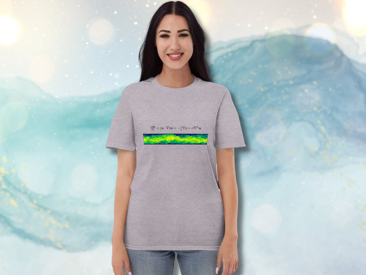 Navier-Stokes equation Unisex Short-Sleeve Shirt, Geeky T-Shirt for Flow Physics Fluid Mechanics Lovers, Mechanical Engineering  Science Tee