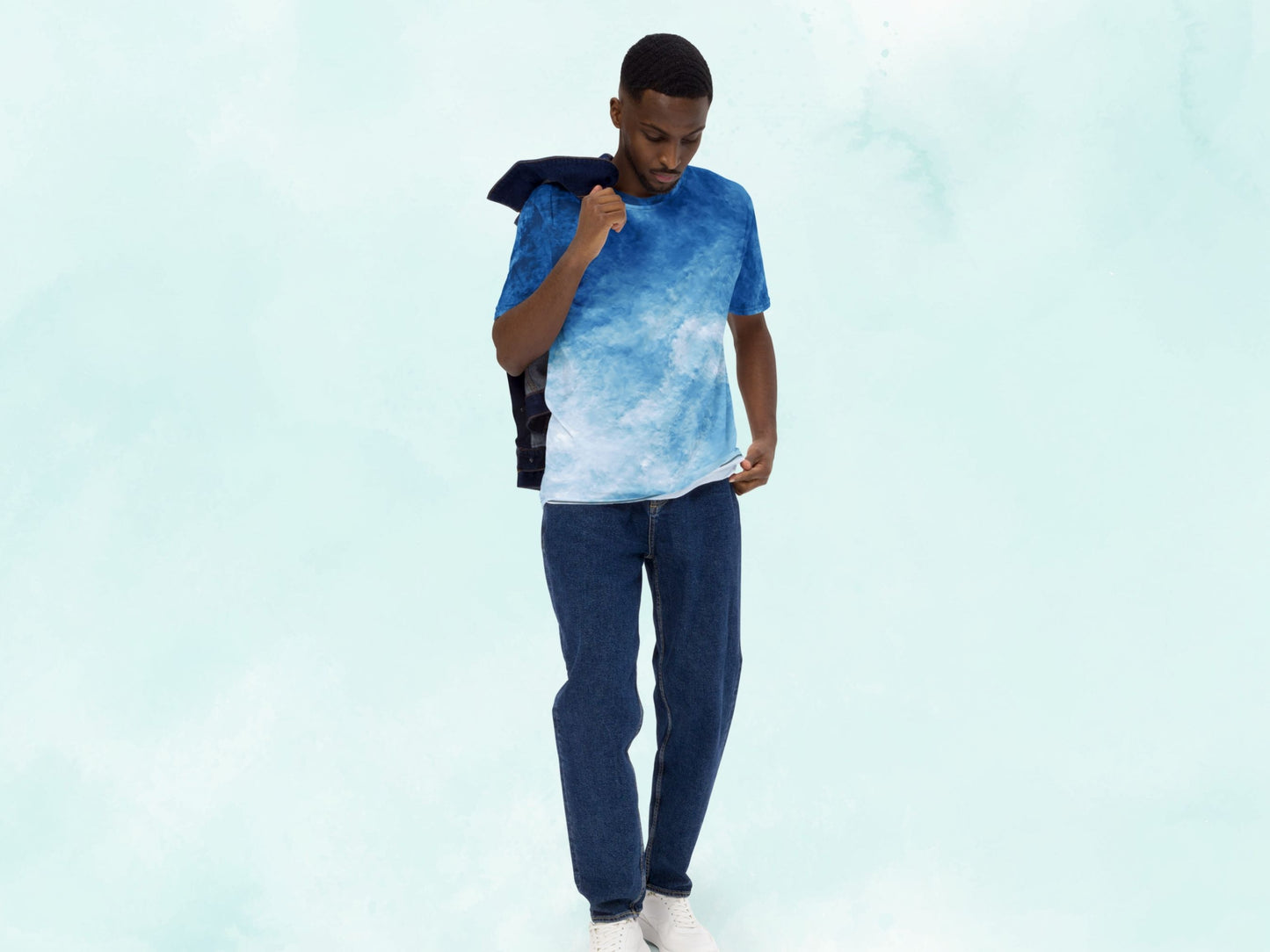 Gradient Light Blue Turbulence T-shirt