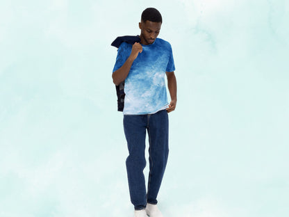Gradient Light Blue Turbulence T-shirt