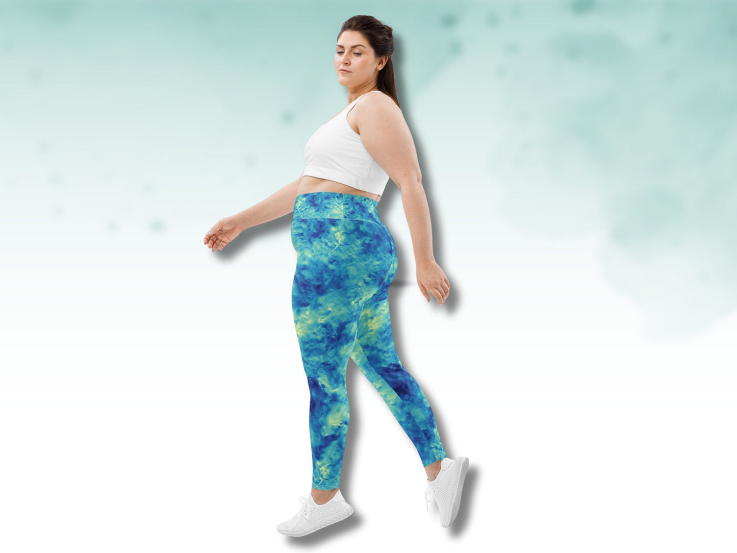 Stretchy High Waist Yoga Tie-Dye Turbulence Patterened Oversized Leggings
