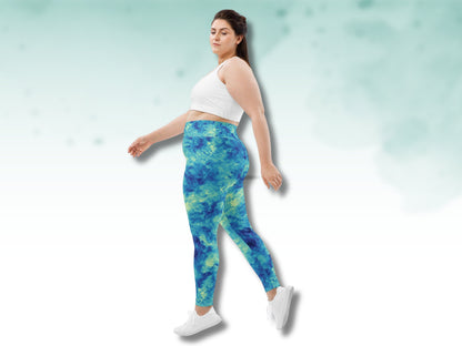 Stretchy High Waist Yoga Tie-Dye Turbulence Patterened Oversized Leggings