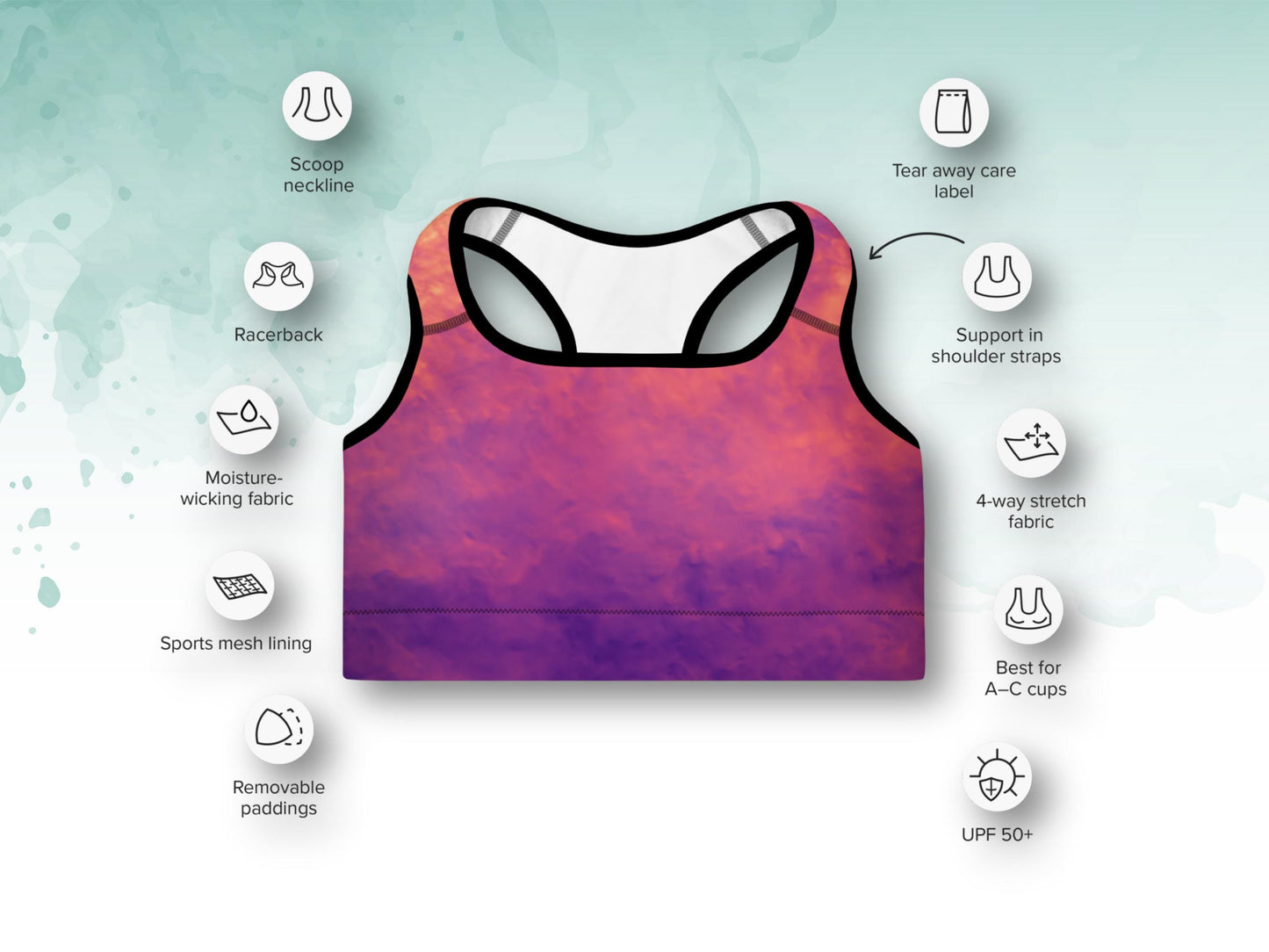 High-waist yoga set, digital tie-dye padded bra and leggings, women workout outfit, comfy activewear, vibrant gym set, stylish fitness wear