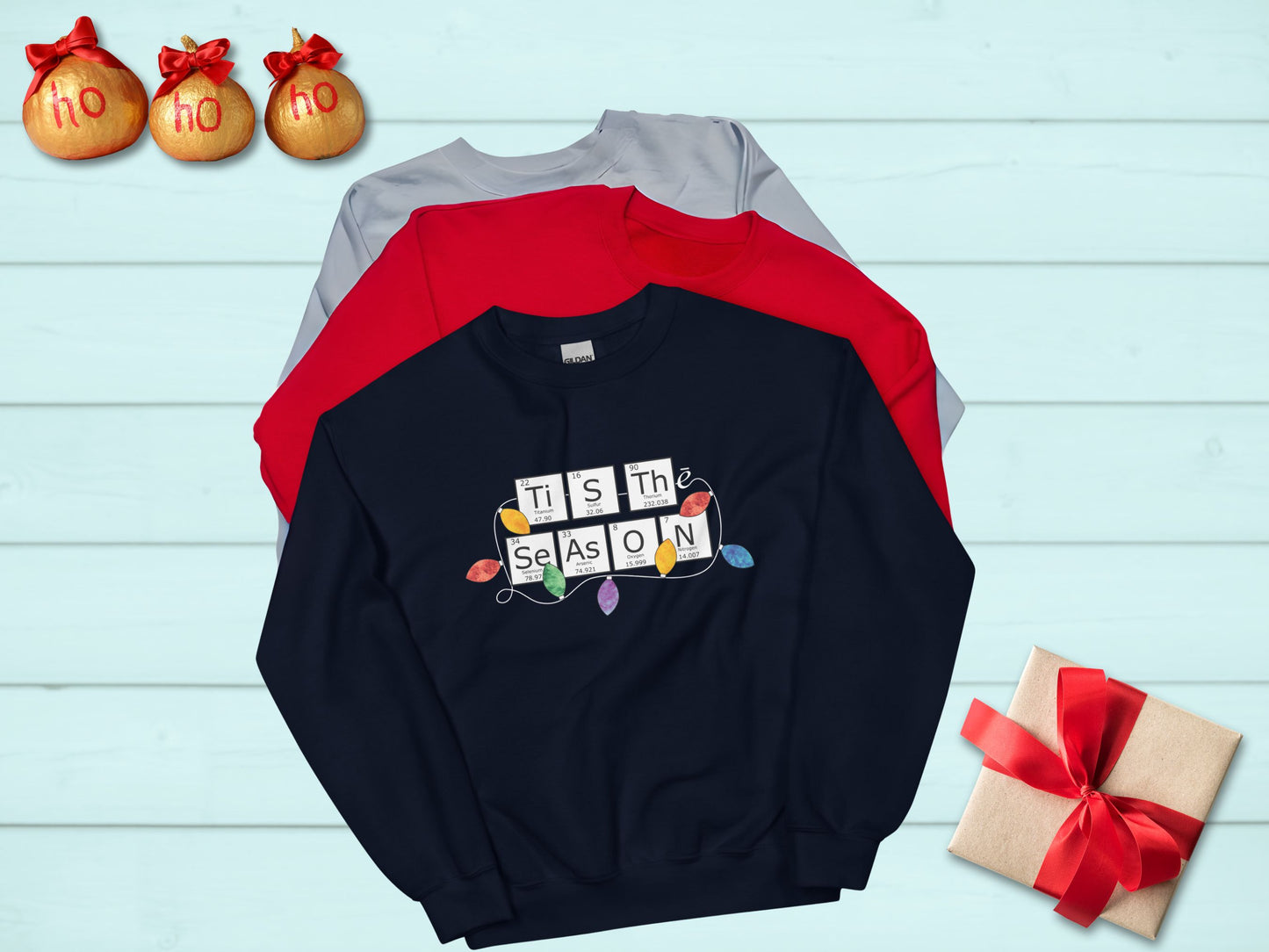 Periodic Table Family Matching Navy Holiday Sweatshirt