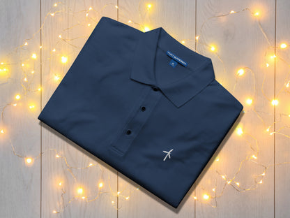 Wind Turbine Embroidered Men's Polo Shirt