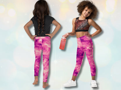 Stretchy Kids Leggings, Toddler Leggings for Boys and Girls, Unisex Tie-Dye Patterened Pants for Kids, Back to School Tights for Children