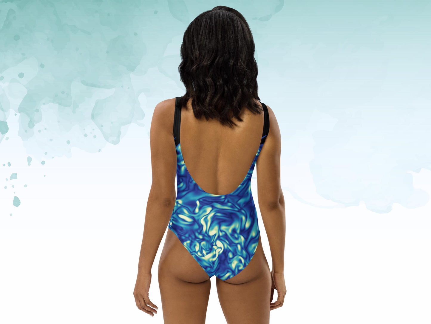 Bold, Science-Inspired Turbulent Flow One-Piece Swimsuit