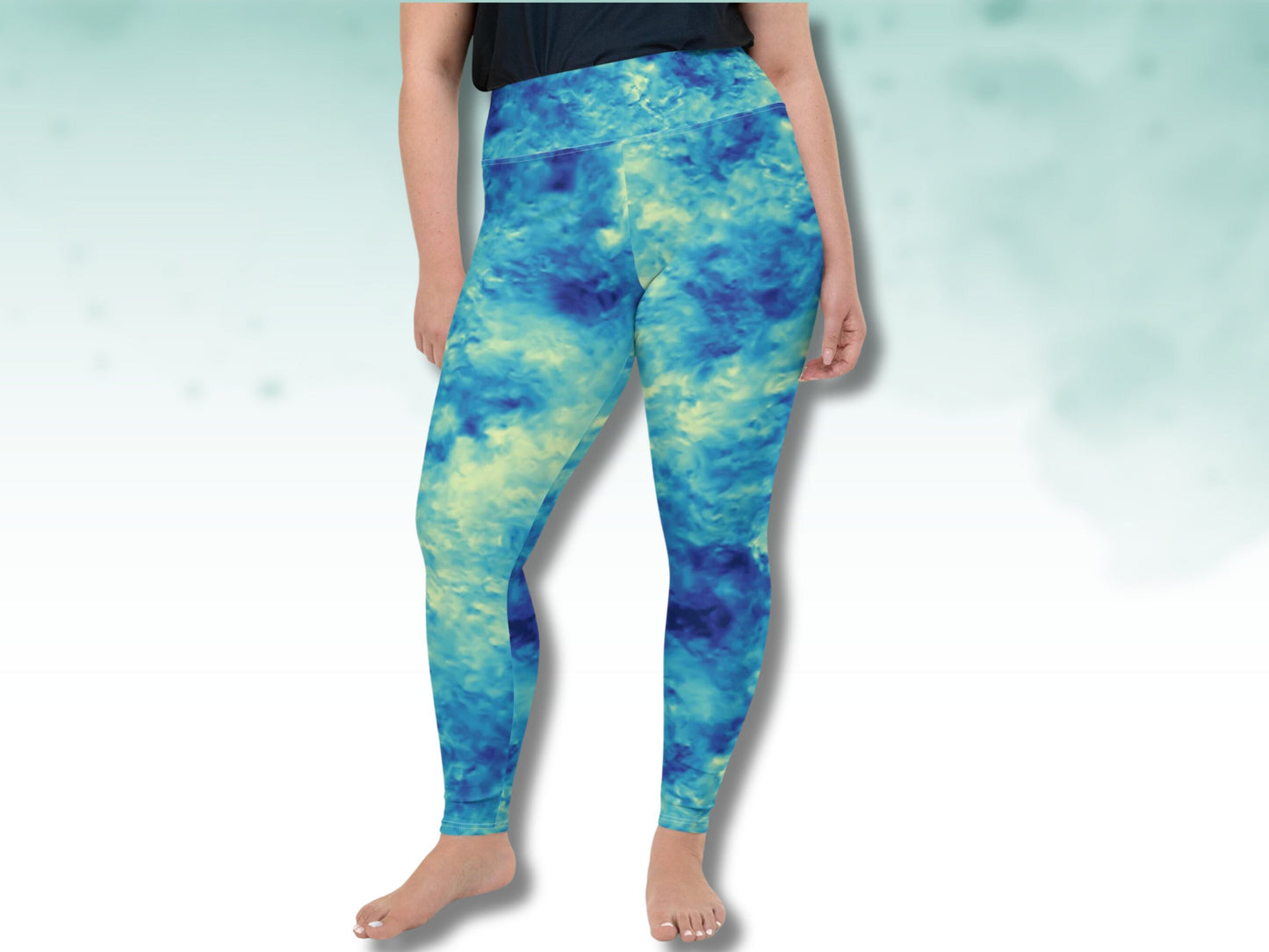 Stretchy High Waist Yoga Tie-Dye Turbulence Patterened Oversized Leggings