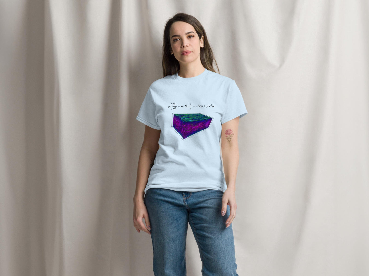 Navier-Stokes equation Mechanical Engineering Science Tee, Unisex Short-Sleeve Shirt, Geeky T-Shirt for Flow Physics Fluid Mechanics Lovers