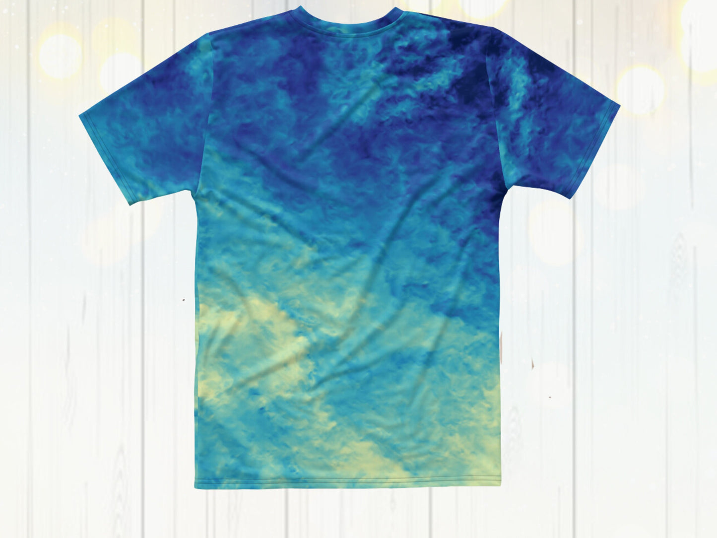 Men's stretchy Tie-dye Like Patterned T-shirt, Casual Versatile Shirt for Him, Elastic Stretchy Print Jersey for Gym, Unique Patterened Tee